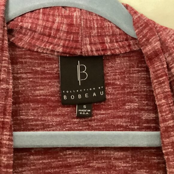 Bobeau Collection Long Cardigan Sweater Women Small Red USA Made Ribbed - Picture 2 of 8